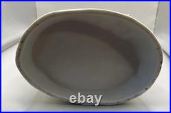 Antique German Bisque Porcelain Figurine Pair Vase Sitting on A Boat Reading