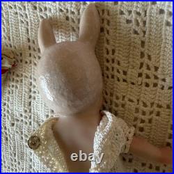 Antique German Bisque Rabbit Mignonette Doll 15cm & Small Sheep Set Free Shippng
