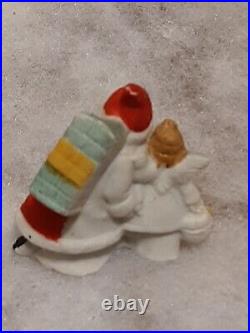 Antique German Bisque Santa & Little Girl Christmas Angel Belsnickle