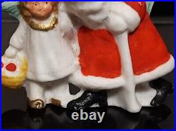 Antique German Bisque Santa & Little Girl Christmas Angel Belsnickle