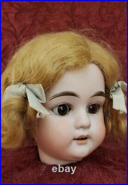 Antique German Bisque Socket Doll Head Mystery Maker LHK For French Market & Wig