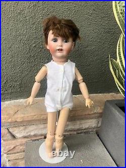 Antique German Bisque Socket Head Kestner 257 TODDLER BOY Doll 18 Sleep Eyes