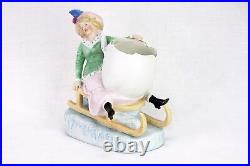Antique German Bisque Winter Figure on Sled ca1900