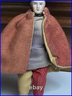 Antique German Bisque male man Dollhouse Doll Dressed As Jester knight prince 5 Antique German Bisque male man Dollhouse Doll Dressed As Jester knight prince 5