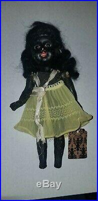 Antique German Black Bisque Doll Recknagel 1909 Dep R14/ A 6 3/4