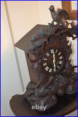 Antique German Black Forest Three Bird Shelf/mantel Cuckoo Clock Late1800's