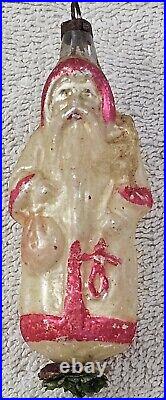 Antique German Blown Glass Belsnickle Santa Christmas Ornament Diecut Flower 4