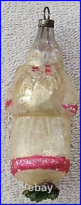 Antique German Blown Glass Belsnickle Santa Christmas Ornament Diecut Flower 4