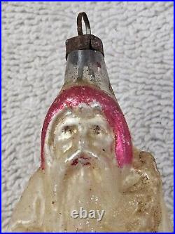 Antique German Blown Glass Belsnickle Santa Christmas Ornament Diecut Flower 4