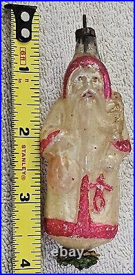 Antique German Blown Glass Belsnickle Santa Christmas Ornament Diecut Flower 4