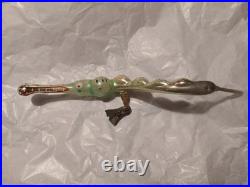 Antique German Blown Glass Christmas Ornament Alligator Rare