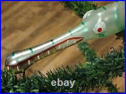 Antique German Blown Glass Christmas Ornament Alligator Rare Antique German Blown Glass Christmas Ornament Alligator Rare