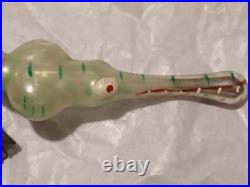 Antique German Blown Glass Christmas Ornament Alligator Rare