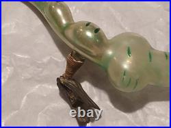 Antique German Blown Glass Christmas Ornament Alligator Rare