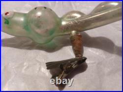 Antique German Blown Glass Christmas Ornament Alligator Rare