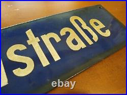 Antique German Blue Porcelain Sign. Vintage Enamel Sign Nice! Street Sign