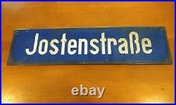 Antique German Blue Porcelain Sign. Vintage Enamel Sign Nice! Street Sign