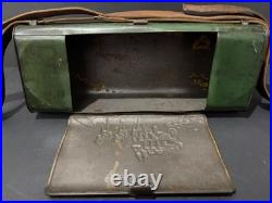 Antique German Botanical Vasculum Tin Metal repoussé Stagecoach Specimen Box
