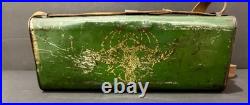 Antique German Botanical Vasculum Tin Metal repoussé Stagecoach Specimen Box