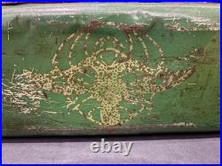 Antique German Botanical Vasculum Tin Metal repoussé Stagecoach Specimen Box