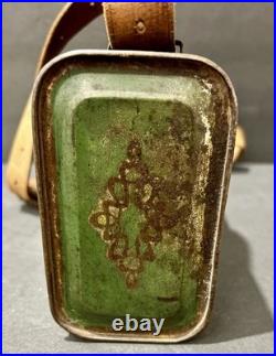 Antique German Botanical Vasculum Tin Metal repoussé Stagecoach Specimen Box