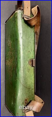 Antique German Botanical Vasculum Tin Metal repoussé Stagecoach Specimen Box