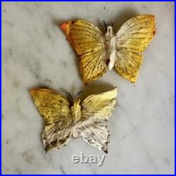 Antique German Butterfly Christmas Ornament, yellow