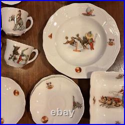 Antique German CHILDRENS DISHES CIRCUS THEMED RARE 30 items