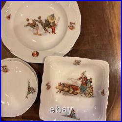 Antique German CHILDRENS DISHES CIRCUS THEMED RARE 30 items