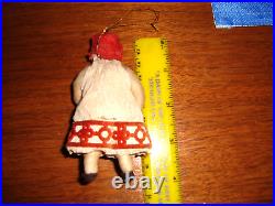 Antique German COTTON GIRL With DOLL Ornament