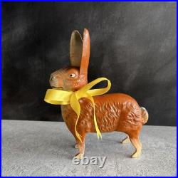 Antique German Candy Container Easter Bunny Papier Mache Rabbit Circa 1910