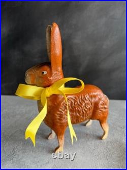 Antique German Candy Container Easter Bunny Papier Mache Rabbit Circa 1910