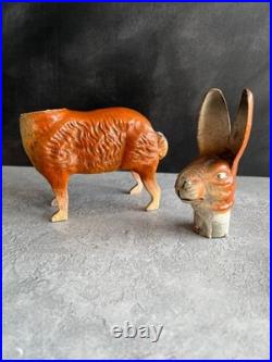 Antique German Candy Container Easter Bunny Papier Mache Rabbit Circa 1910