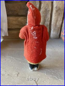 Antique German Candy Container Santa Claus Rabbit Fur 8 Movable Arms