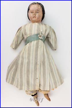 Antique German Carved Wood Doll ca1900