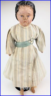 Antique German Carved Wood Doll ca1900