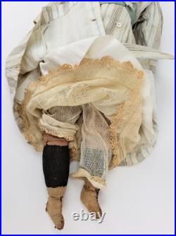 Antique German Carved Wood Doll ca1900