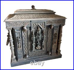 Antique German Cast Iron Strongbox Safe Gräflich Stolbergische Working Lock