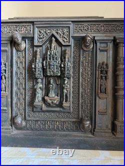 Antique German Cast Iron Strongbox Safe Gräflich Stolbergische Working Lock
