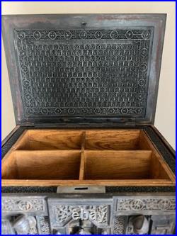 Antique German Cast Iron Strongbox Safe Gräflich Stolbergische Working Lock