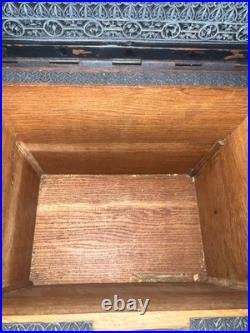 Antique German Cast Iron Strongbox Safe Gräflich Stolbergische Working Lock