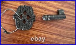 Antique German Cast Iron Strongbox Safe Gräflich Stolbergische Working Lock