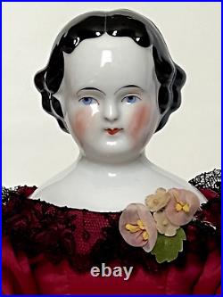 Antique German China Doll Kestner Flat Top Hairstyle 1860's 15 3/4