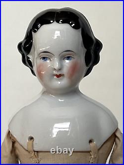 Antique German China Doll Kestner Flat Top Hairstyle 1860's 15 3/4