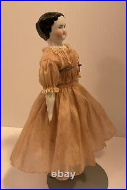 Antique German China Head CIVIL War Era Doll 1800's Original Dress Gorgeous 12