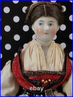 Antique German China head doll 12 1/4 inches tall