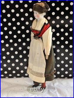 Antique German China head doll 12 1/4 inches tall