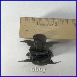 Antique German Christmas 2 Sided Candle Clip w Angel 1800s Tree Decor