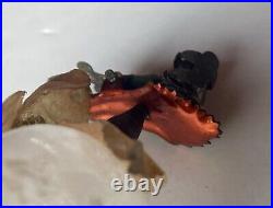 Antique German Clip On Candle Holder Glass Fruit Peach Christmas Ornament Flower