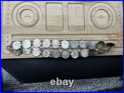 Antique German Coin Necklace 925 Silver Handmade 1/2 Mark Vintage Round Pendant